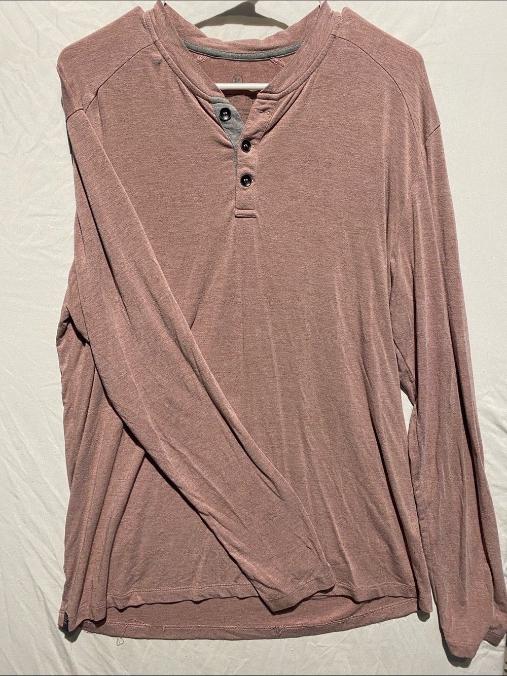Free Fly Men's Long Sleeve Henley in Dusty Rose